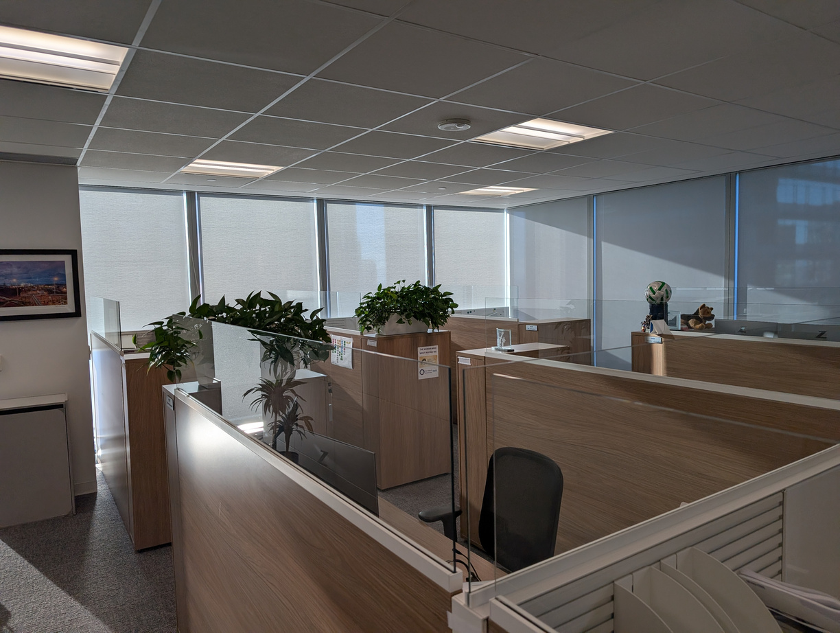 Emptied office floor prepared for lease restoration